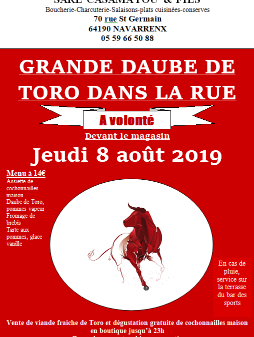 Grande Daube de Toro dans la rue